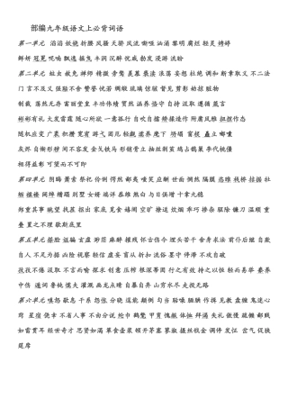 2018年秋部编九年级上语文必背