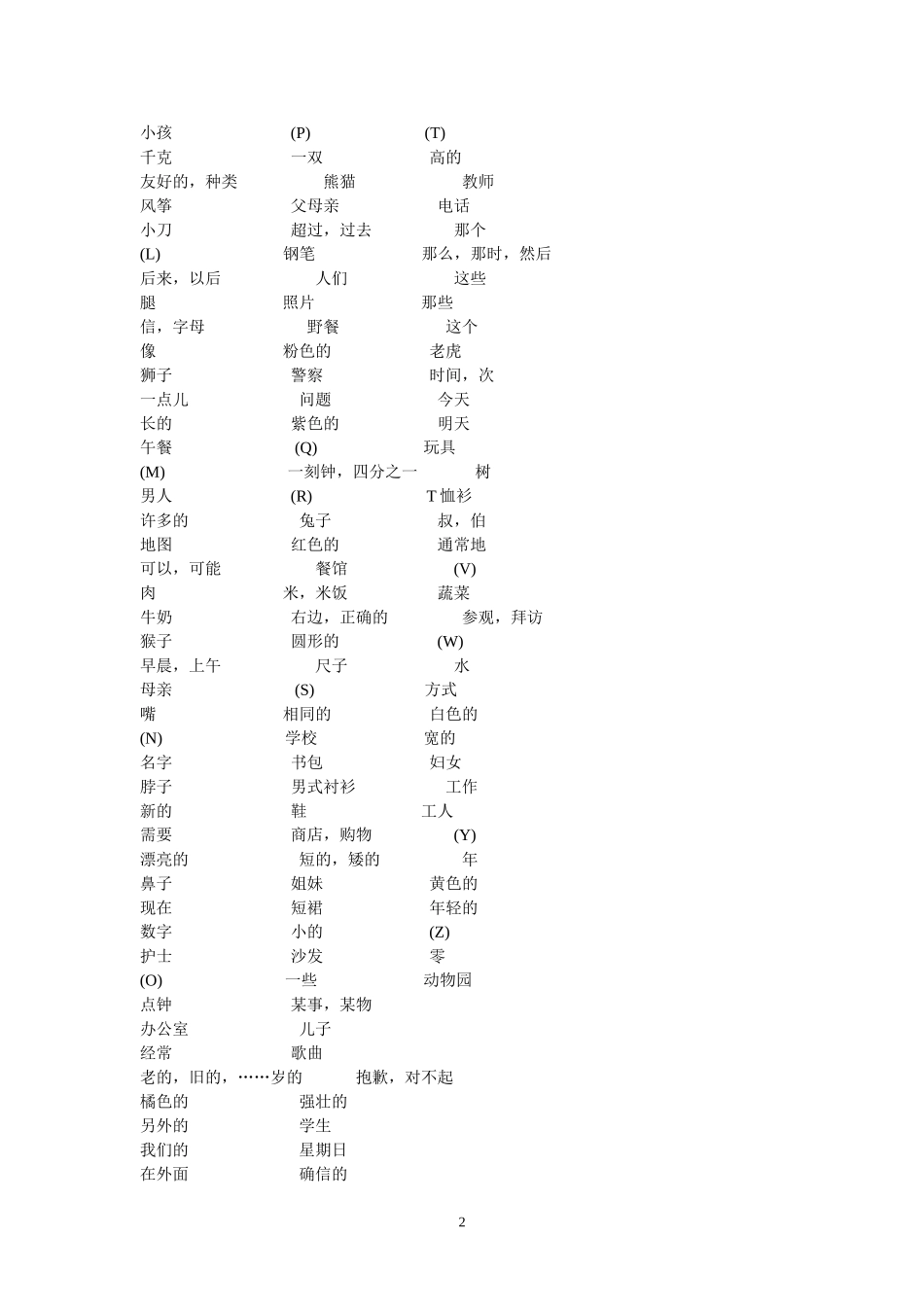 默写单词七上 (2)_第2页