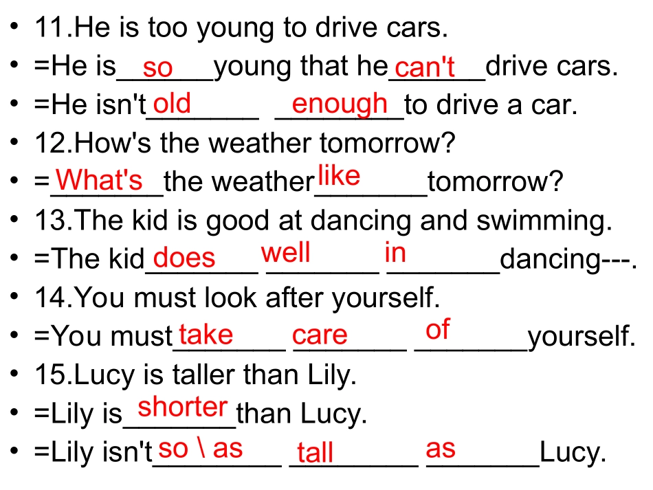 句型变换习题_第3页