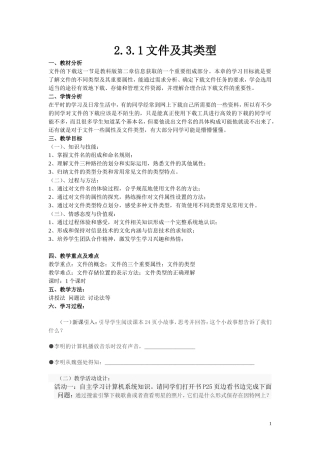 2.3.1文件及其类型___教案