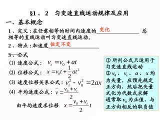 匀变速直线运动规律及应用