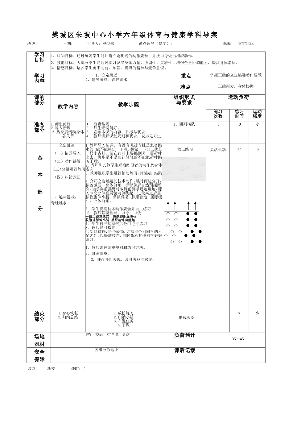 朱坡杨华荣学科导案模板—立定跳远_第1页