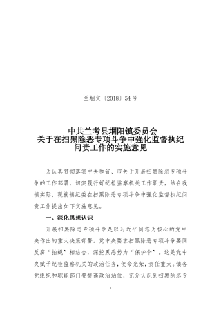 2018年扫黑除恶执纪问责实施意见