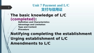 外贸英语函电Unit 7-信用证支付