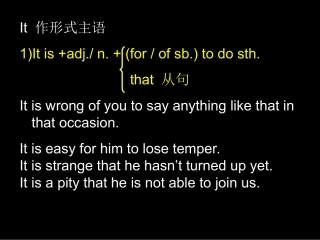 it作形式主语和形式宾语