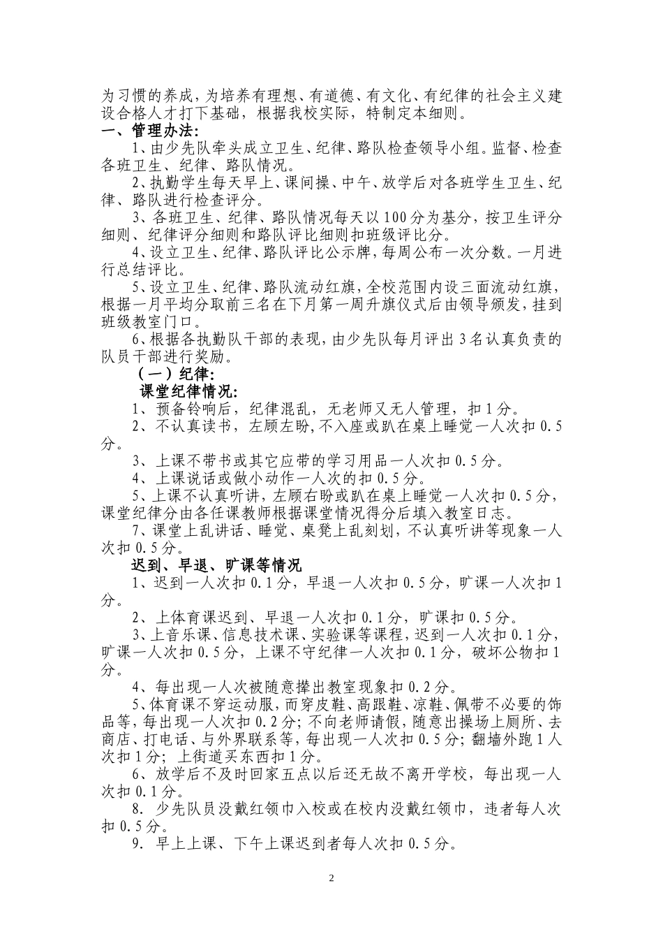 班级管理工作量化考核评分细则._第2页