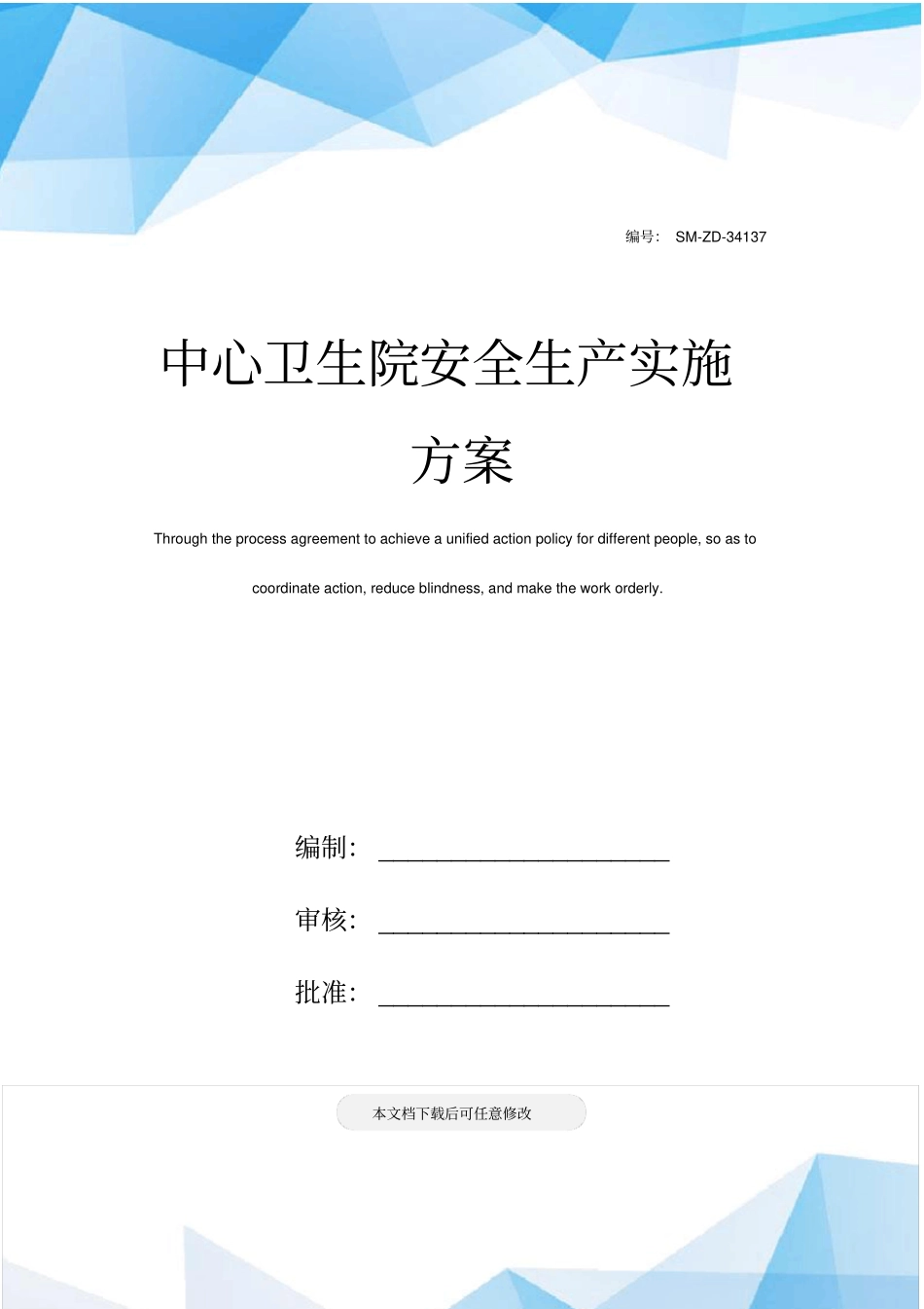 中心卫生院安全生产实施方案_第1页