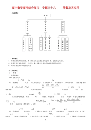 专题三十八  导数及其应用