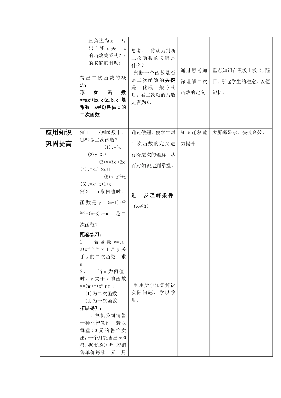 二次函数教学设计_第2页