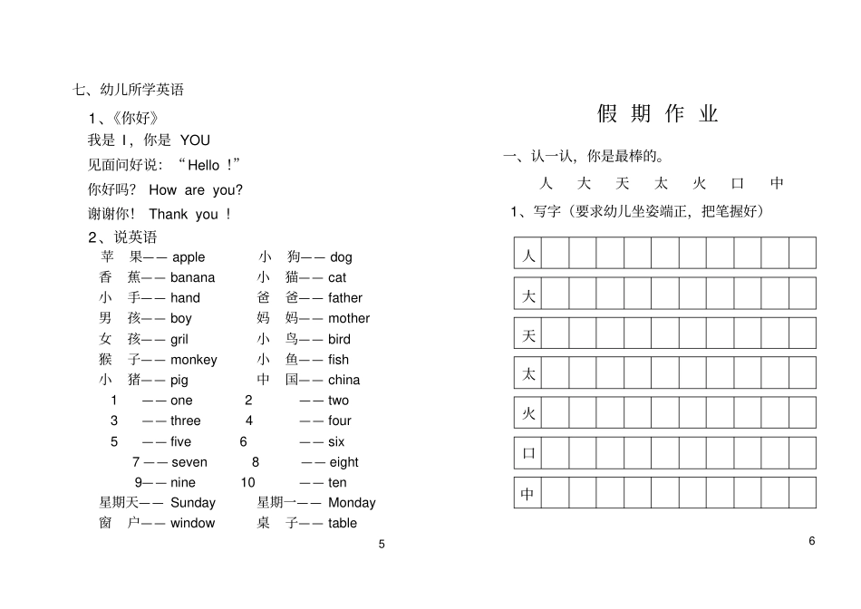 中心幼儿园大班寒假作业_第3页