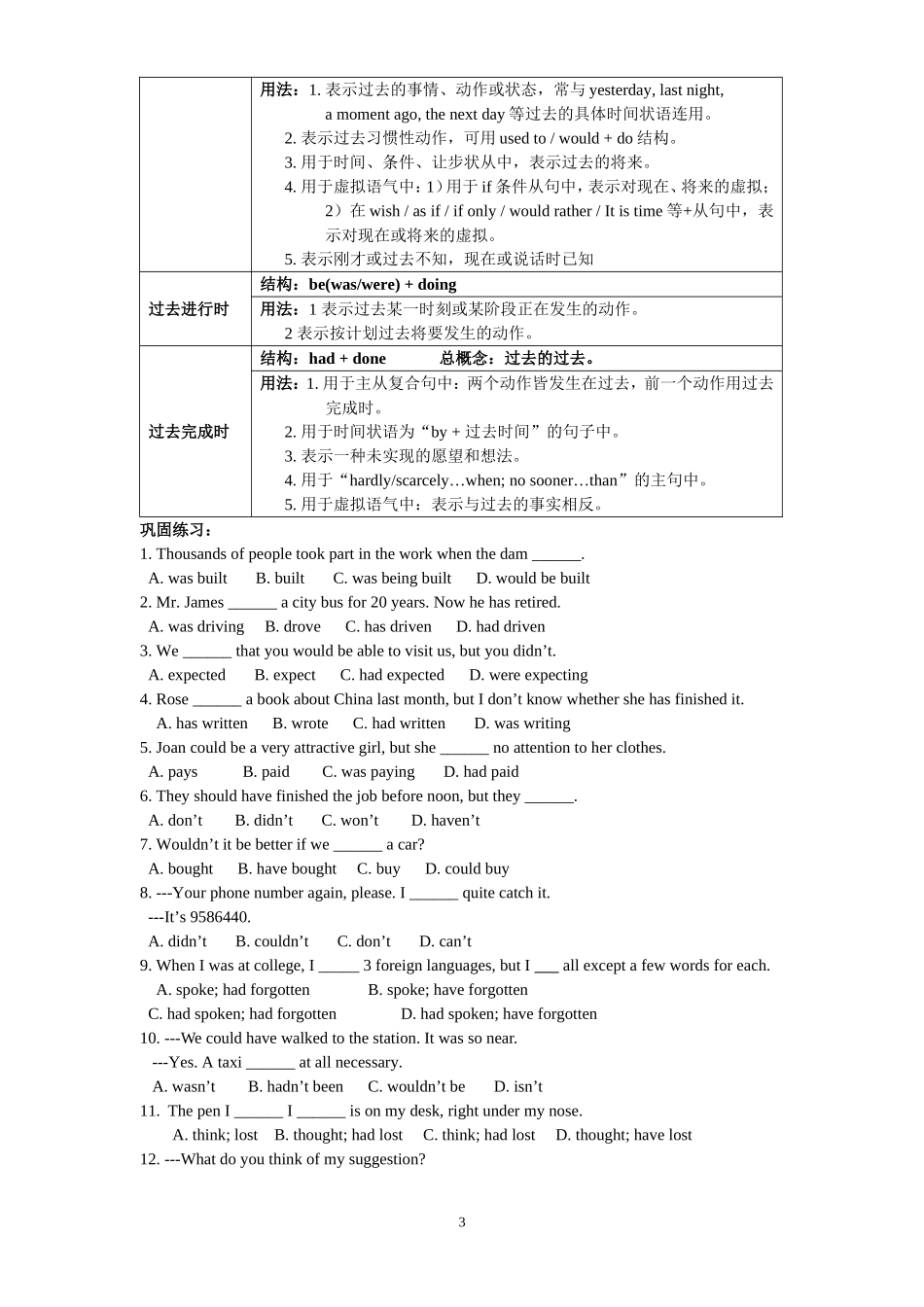 语法专题四：时态_第3页