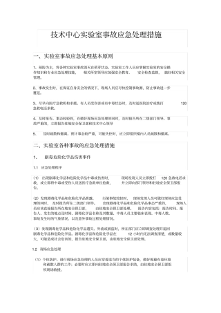 中心试验室事故应急处理措施