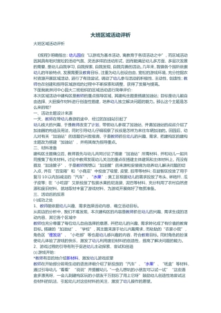 大班区域活动评析