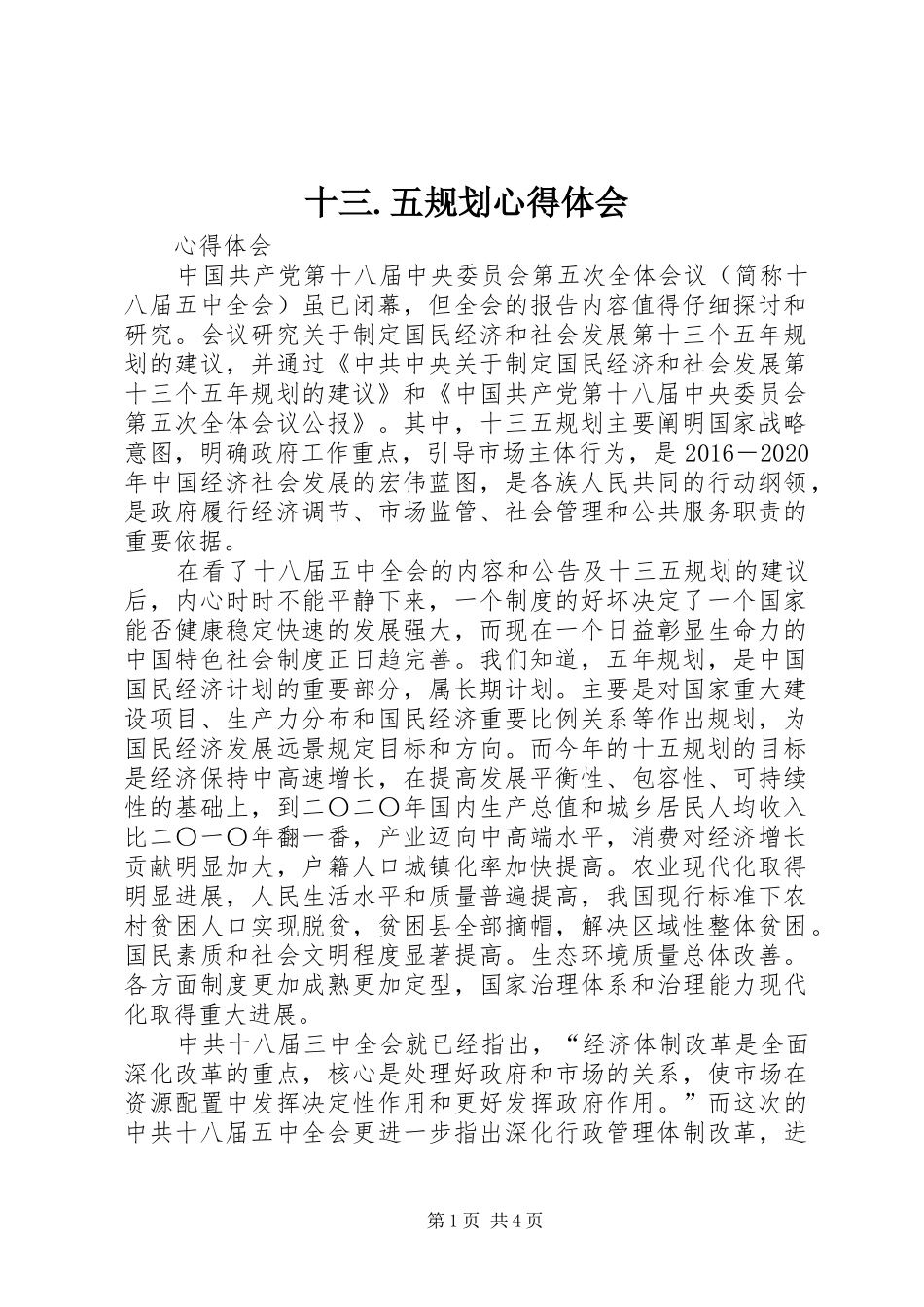 十三.五规划心得体会_第1页