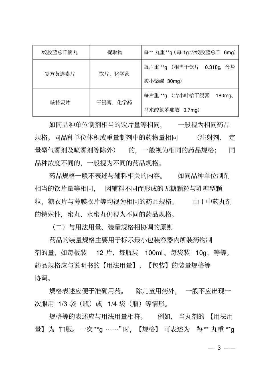 中成药规格表述技术指导原则_第3页