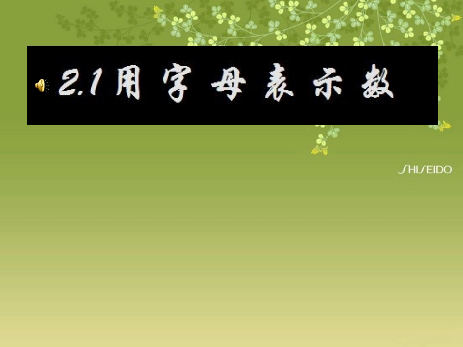 沪科版七年级-用字母表示数(PPT课件)_第1页