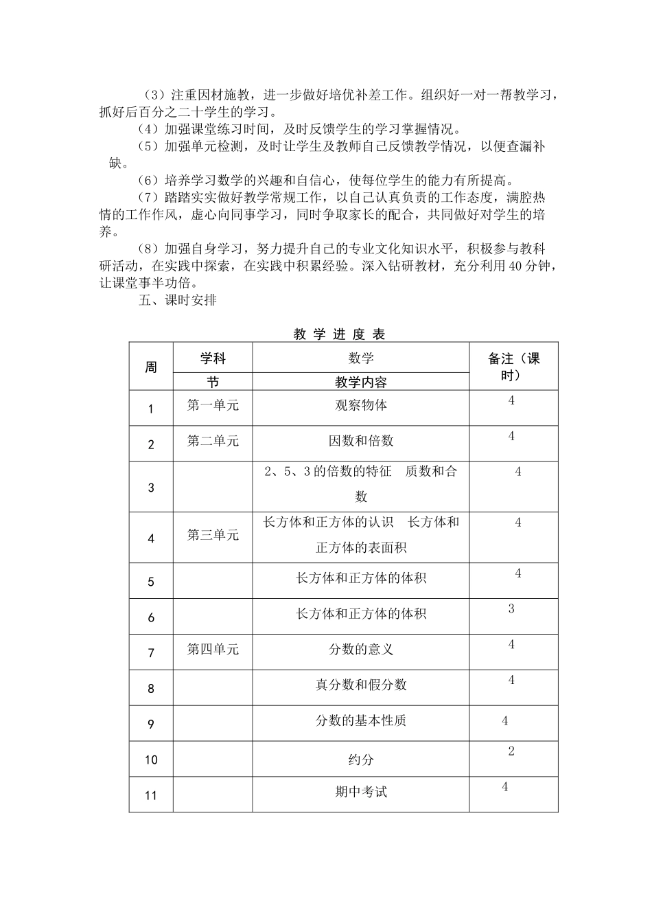 五年级下数教学计划_第2页
