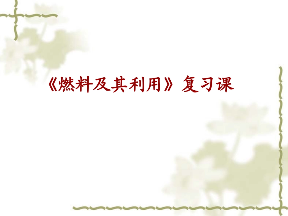 燃料及其利用（复习_第1页