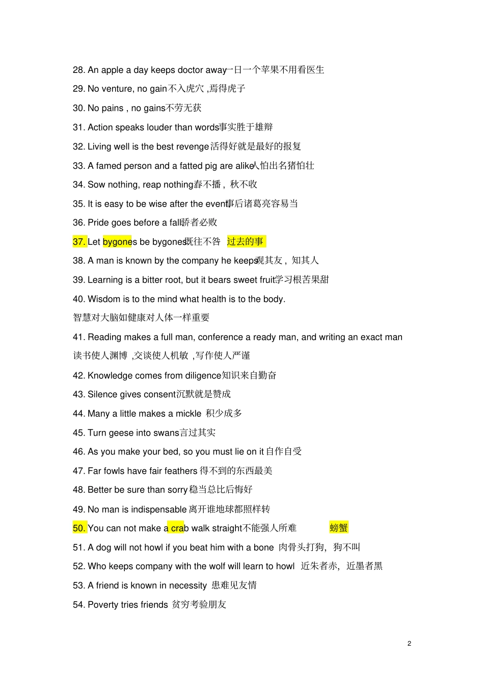 中文常用谚语翻译_第2页