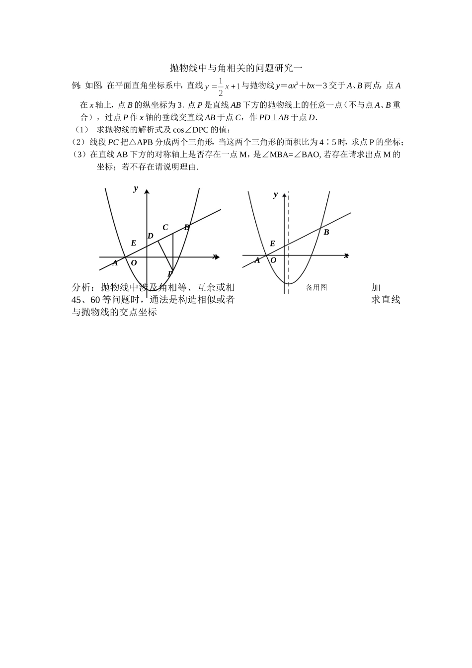抛物线中与角相关的问题研究_第1页