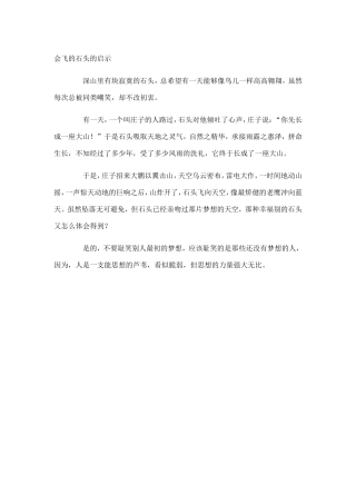 会飞的石头的启示