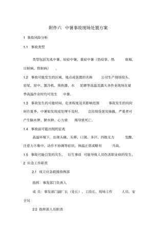 中暑事故现场处置方案