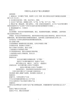 中机中心企业生产准入审查程序资料