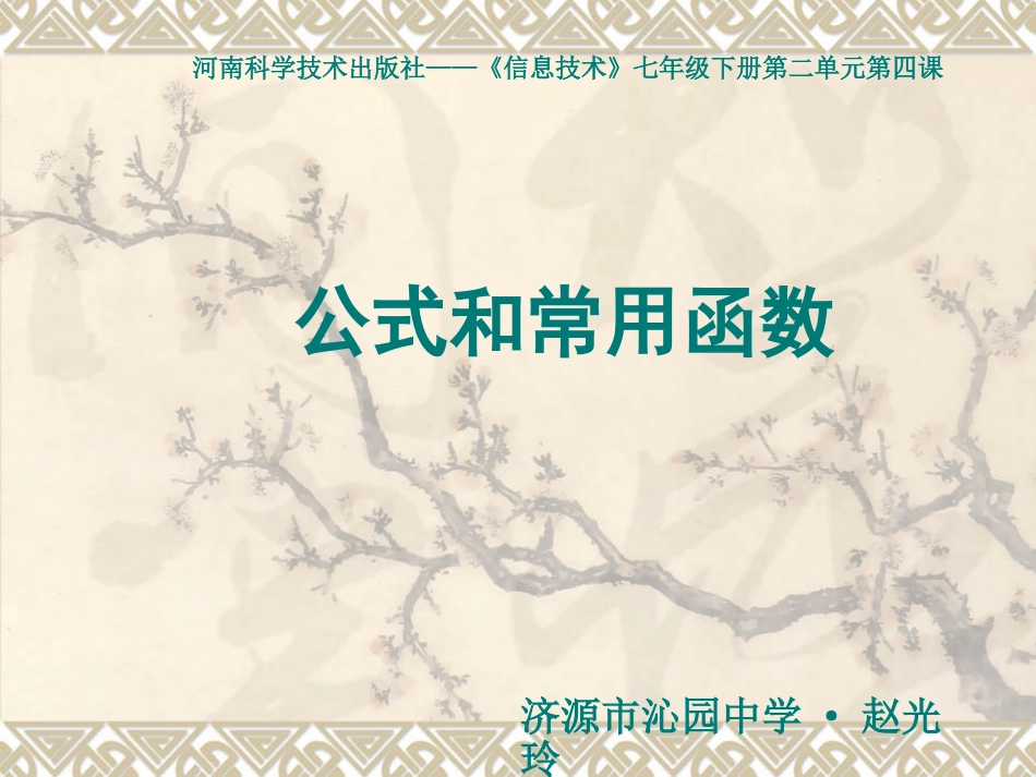 公式和常用函数说课课件_第1页