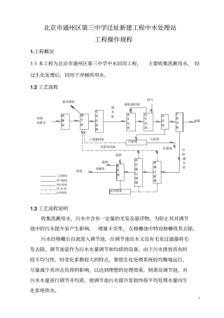 中水回用操作规程讲解