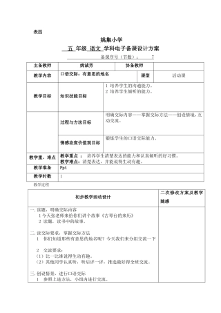 口语交际：有意思的地名