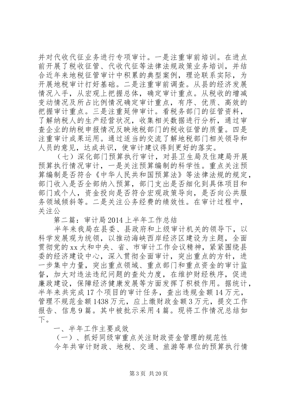 县审计局工作总结及XX年度工作计划(精选多篇)_第3页