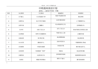 中班上学期晨间谈话计划