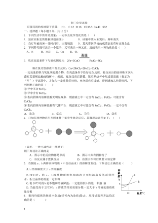 初三化学模拟试卷