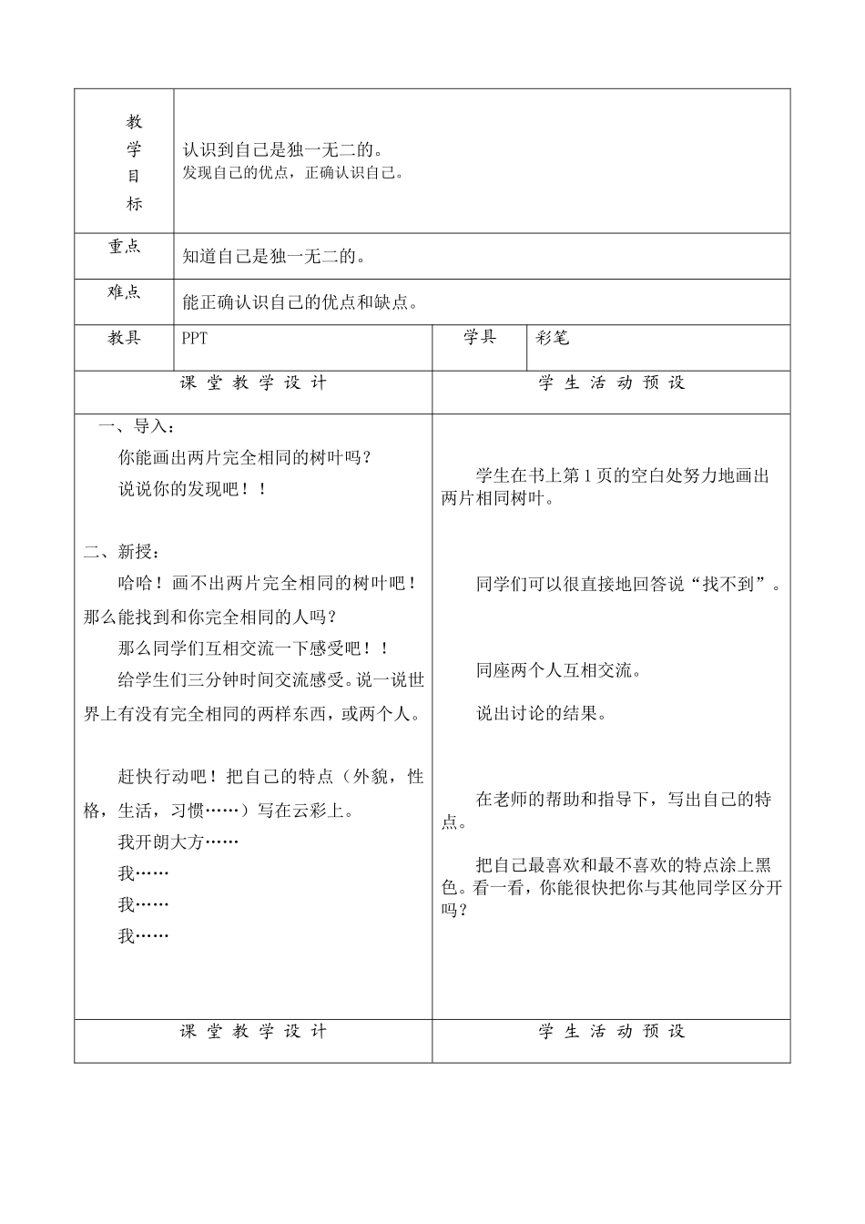 四年级大象版心理健康教案全册_第2页