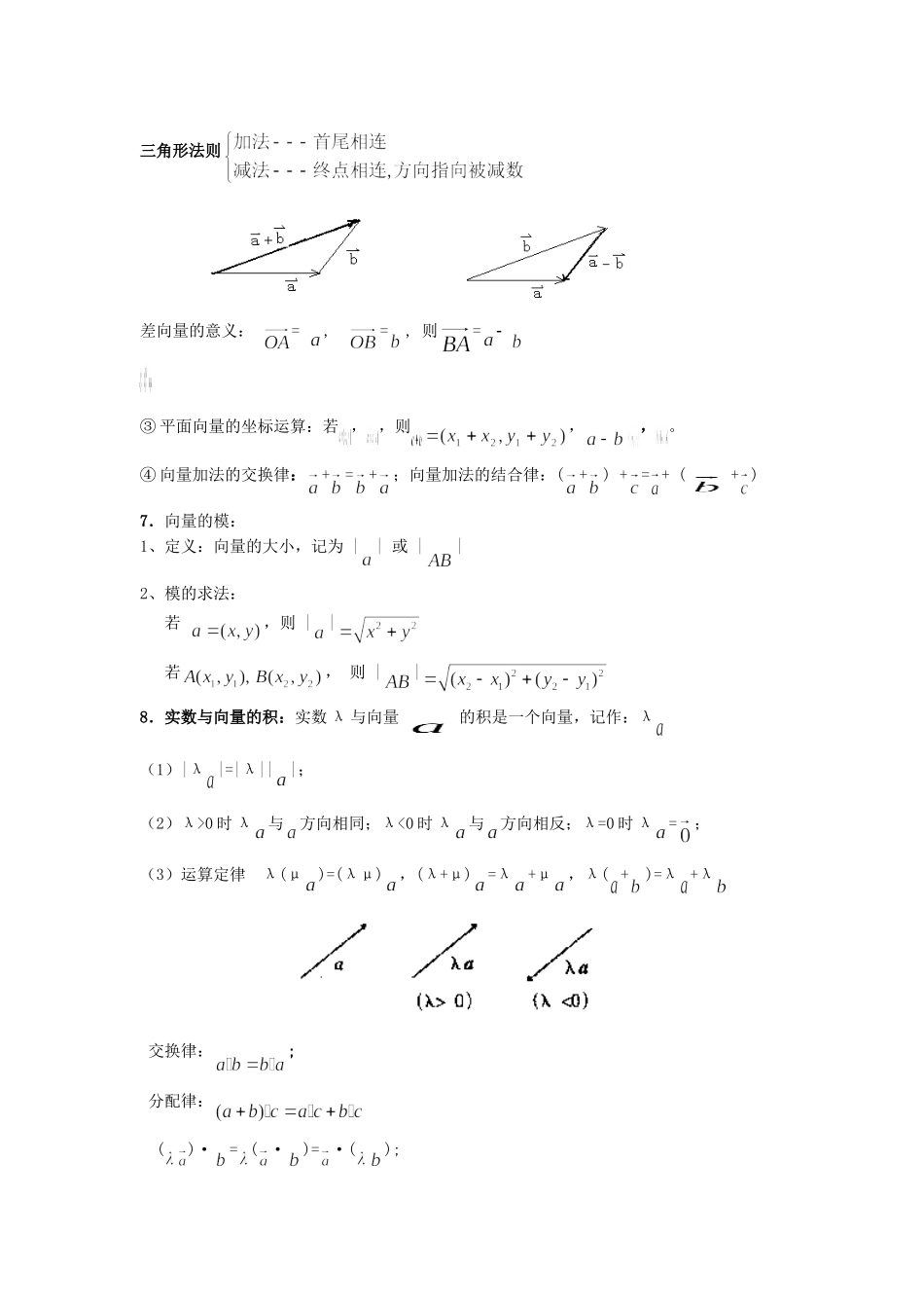 平面向量知识点汇总_第2页