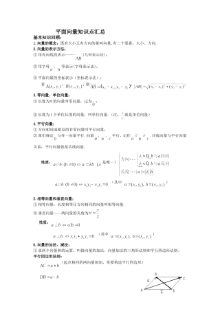 平面向量知识点汇总
