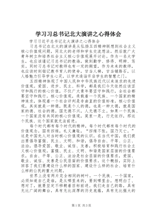学习习总书记北大演讲之心得体会