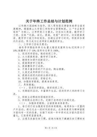 关于年终工作总结与计划范例