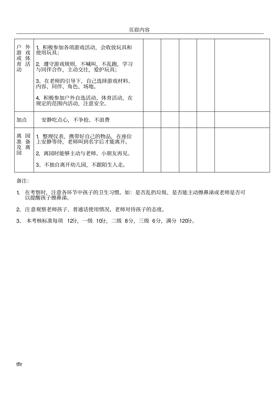 中班幼儿常规考核表_第3页