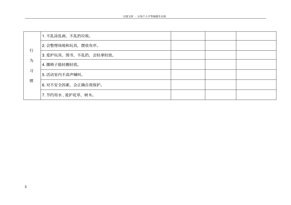 中班幼儿行为习惯养成评价表_第3页