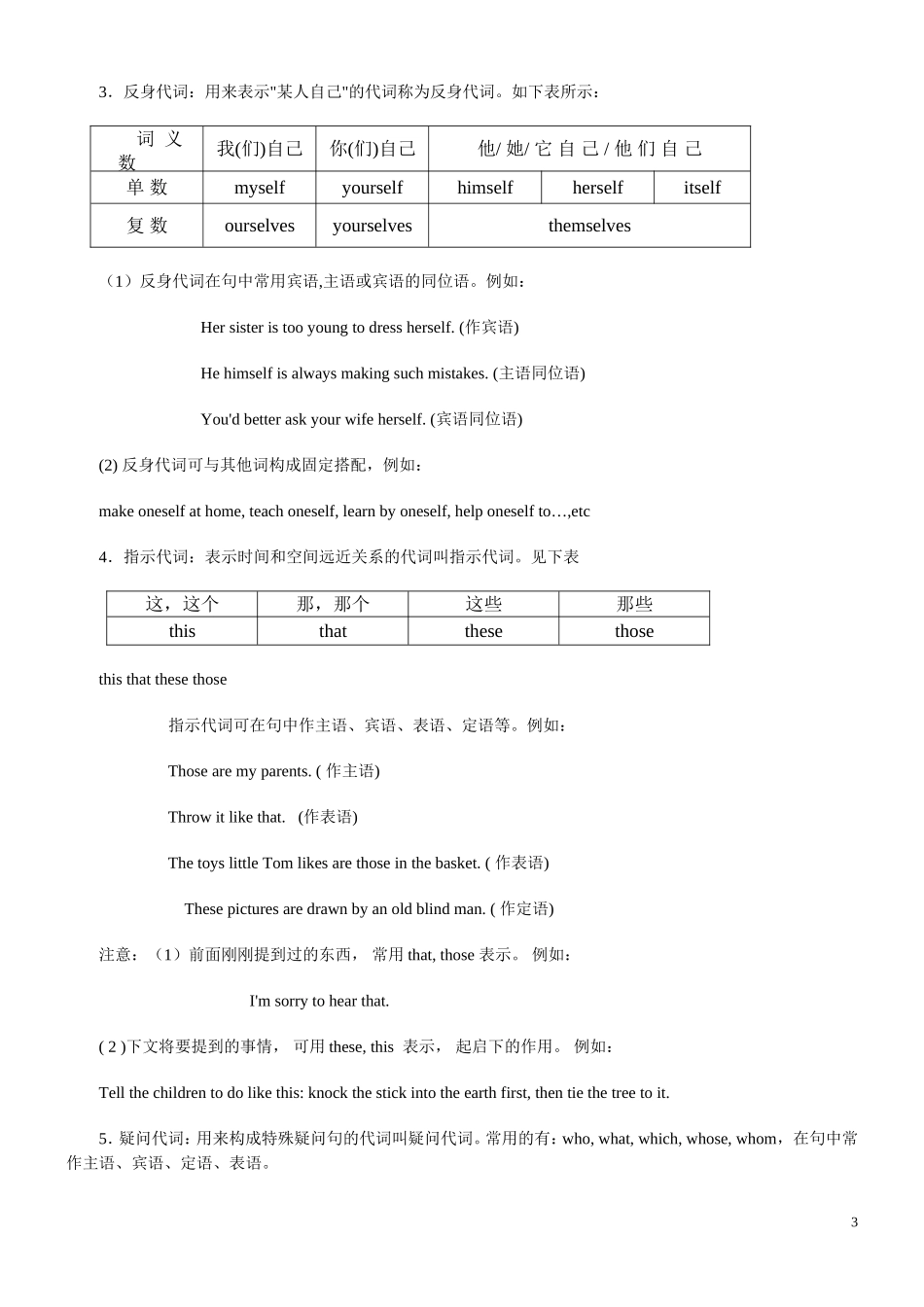 初中英语语法梳理和提高——代词_第3页