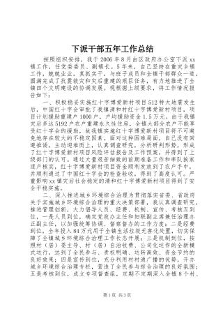 下派干部五年工作总结 