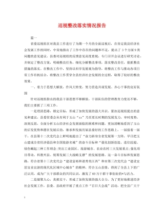 巡视整改落实情况报告 