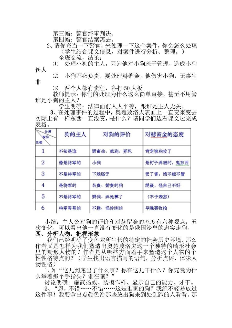 语文《变色龙》教学设计_第2页
