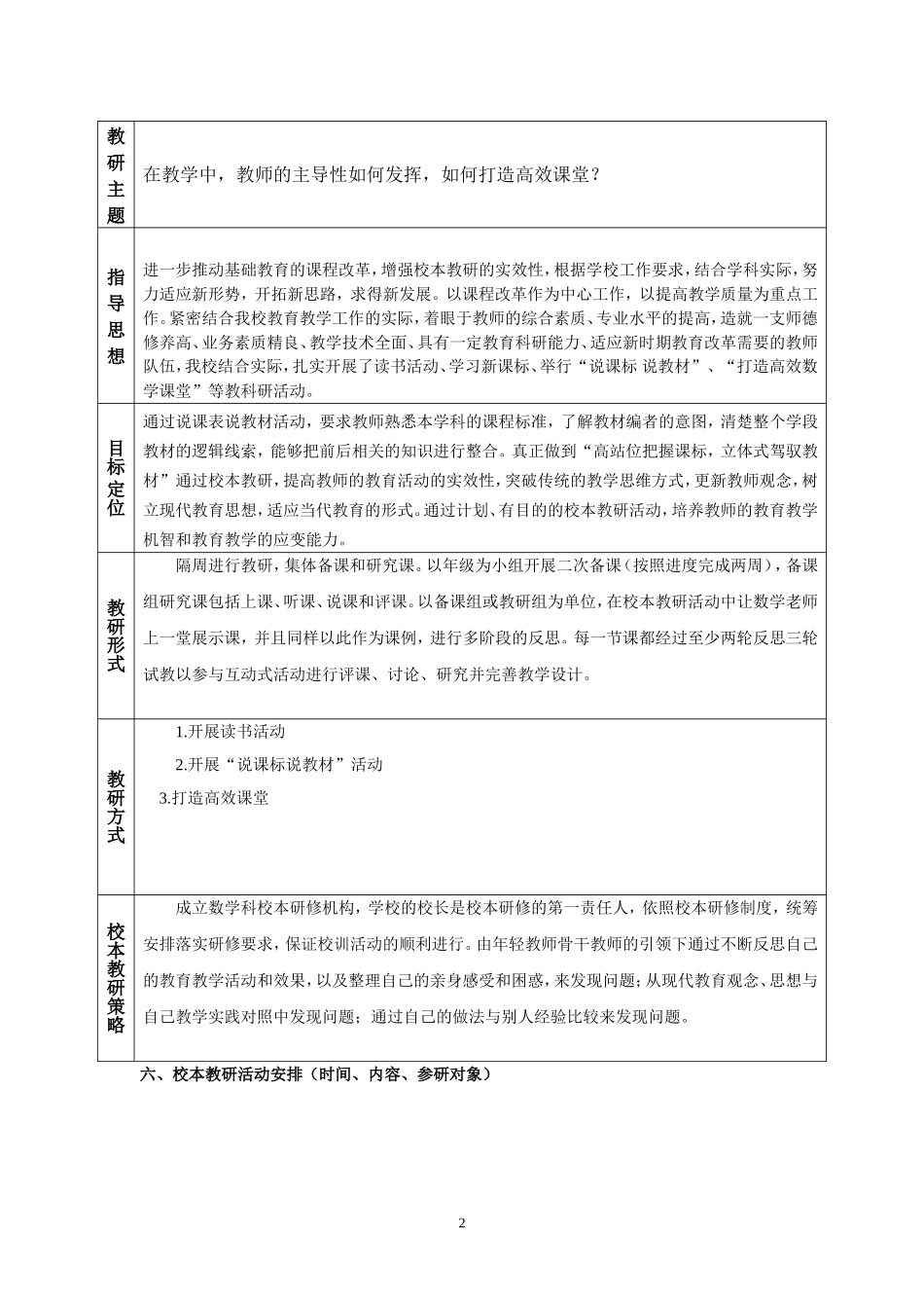 校本教研方案_第2页