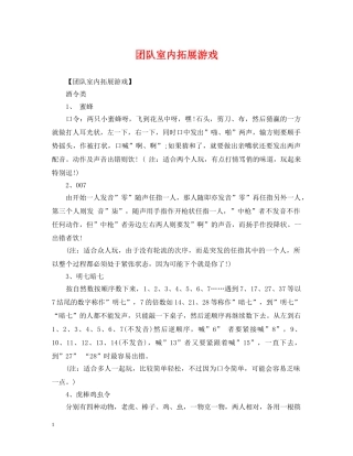 团队室内拓展游戏 