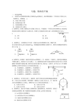 专题物体的平衡