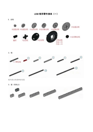 常用乐高零件清单..