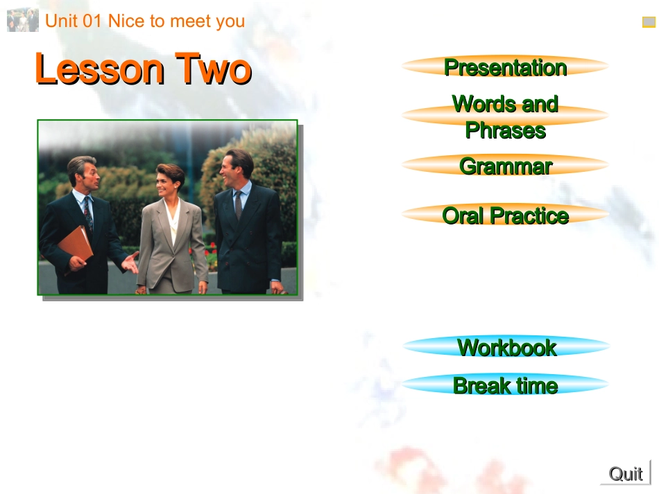 畅通英语第一册课件Unit1-2_第1页