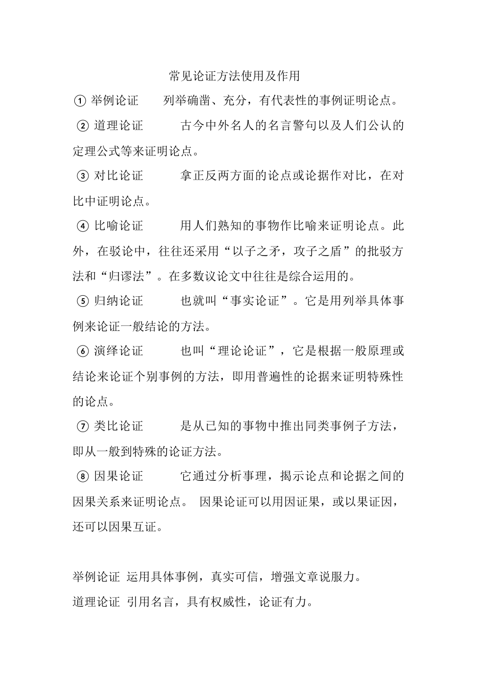 常见论证方法使用及作用_第1页